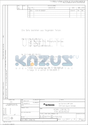 2-1105350-1 datasheet - KOAX CONTACTS PIN RG58/RG59