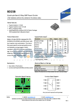 BD25B_1 datasheet - Quadruple Band 2-Way SMT Power Divider