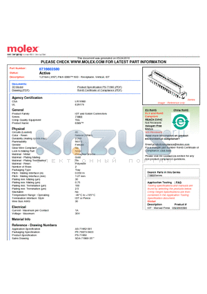 0716603580 datasheet - 1.27mm (.050