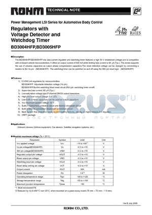 BD3004HFP_06 datasheet - Regulators with Voltage Detector and Watchdog Timer