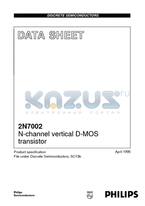 2N7002 datasheet - N-channel vertical D-MOS transistor