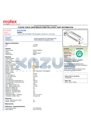 0717431044 datasheet - 1.27mm (.050