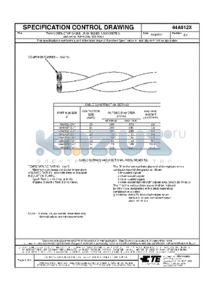 2-1192871-8 datasheet - TWO CONDUCTOR CABLE, UNSHIELDED, UNJACKETED, GENERAL PURPOSE, 600 VOLT