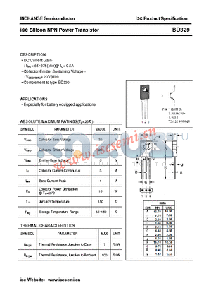 BD329 datasheet - isc Silicon NPN Power Transistor