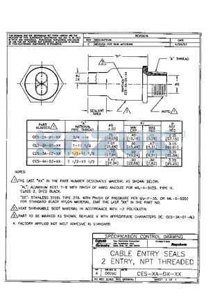 2-1193487-7 datasheet - CABLE ENTRY SEALS 2 ENTRY, NPT THREADED