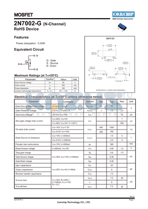 2N7002-G datasheet - MOSFET