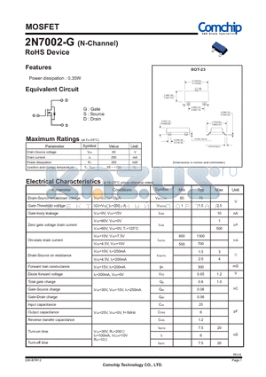 2N7002-G datasheet - MOSFET