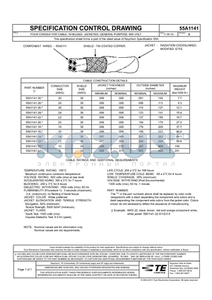 2-1195893-4 datasheet - FOUR CONDUCTOR CABLE, SHIELDED, JACKETED, GENERAL PURPOSE, 600 VOLT