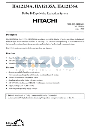 12136AF datasheet - Dolby B-Type Noise Reduction System