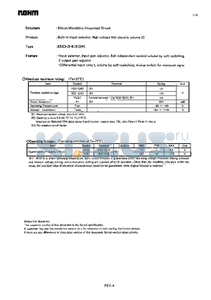 BD3433K datasheet - Silicon Monolithic Integrated Circuit