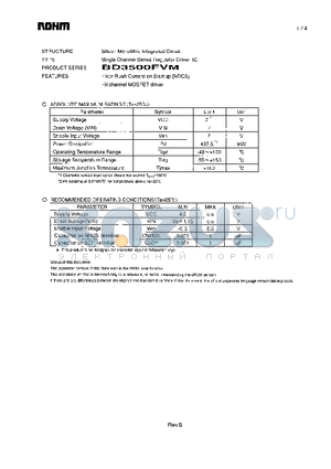 BD3500FVM datasheet - Single Channel Series Regulator Driver IC