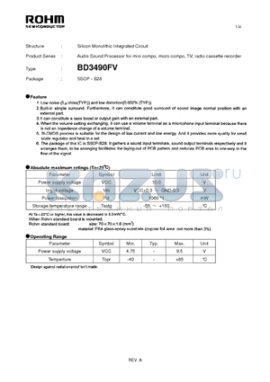 BD3490FV_11 datasheet - Silicon Monolithic Integrated Circuit