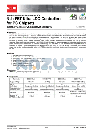 BD3500FVM datasheet - Nch FET Ultra LDO Controllers for PC Chipsets