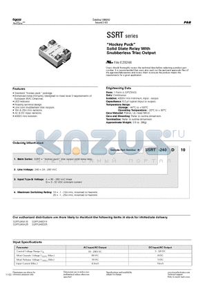 2-1393030-0 datasheet - Hockey Puck Solid State Relay With Snubberless Triac Output