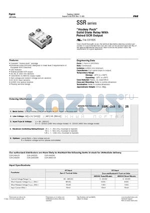 2-1393030-9 datasheet - Hockey Puck Solid State Relay With Paired SCR Output