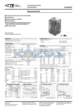 2-1393092-7 datasheet - General Purpose Relays Industrial Relays