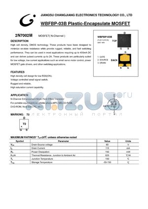 2N7002M datasheet - MOSFET( N-Channel )