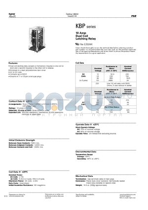 2-1393100-9 datasheet - 10 Amp Dual Coil Latching Relay