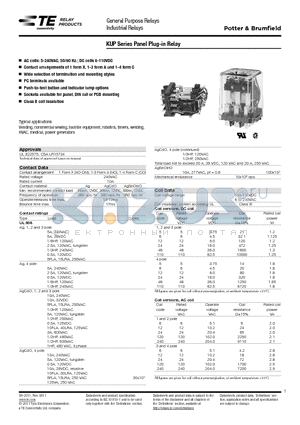 2-1393117-0 datasheet - General Purpose Relays Industrial Relays