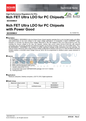 BD3509MUV_10 datasheet - Nch FET Ultra LDO for PC Chipsets