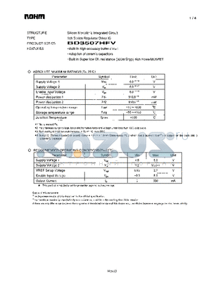 BD3507HFV datasheet - 1ch Series Regulator Driver IC