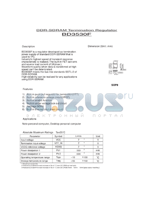 BD3530F datasheet - DDR-SDRAM Termination Regulator