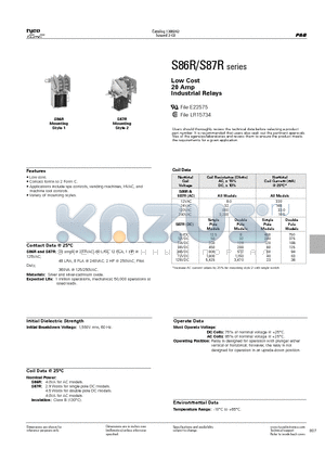 2-1393134-0 datasheet - Low Cost 20 Amp Industrial Relays