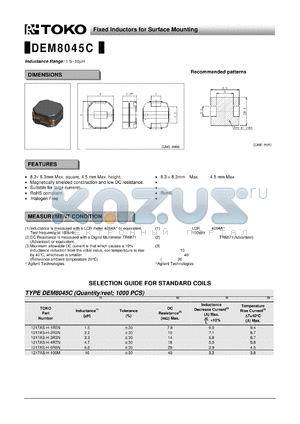 1217AS-H-4R7N datasheet - Fixed Inductors for Surface Mounting