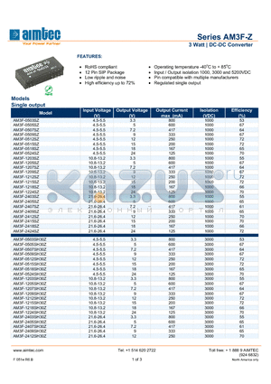 AM3F-Z_13 datasheet - 3 Watt | DC-DC Converter