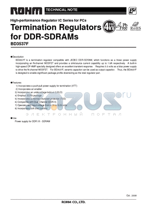 BD3537F datasheet - Termination Regulators for DDR-SDRAMs