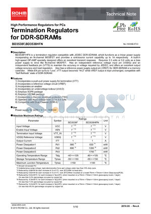 BD3538F_10 datasheet - Termination Regulators for DDR-SDRAMs