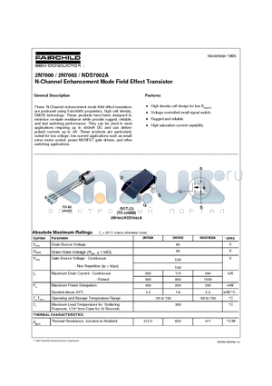 2N7002_NL datasheet - N-Channel Enhancement Mode Field Effect Transistor