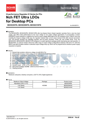 BD3523HFN datasheet - Nch FET Ultra LDOs for Desktop PCs