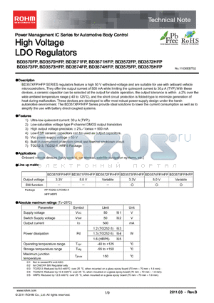 BD3574HFP datasheet - High Voltage LDO Regulators