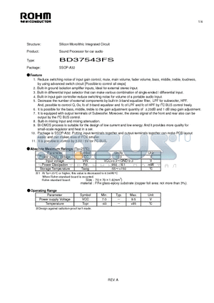 BD37543FS datasheet - Silicon Monolithic Integrated Circuit