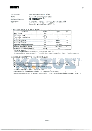 BD3537F datasheet - Silicon monolithic integrated circuit Regulator IC for Memory Termination