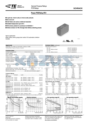 2-1393243-3 datasheet - Power PCB Relay RT2