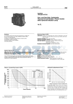 2-1393248-1 datasheet - One- and Two-Pole, Switchable Thermal Circuit Breaker / Power Switch With Optional Indicator Lamp