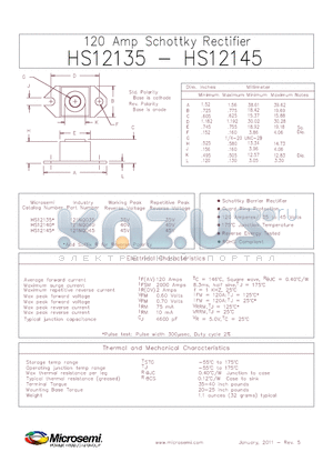 121NQ040 datasheet - 120 Amp Schottky Rectifier