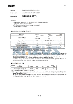 BD3823FV datasheet - Audio I/O interface for DVD recorder