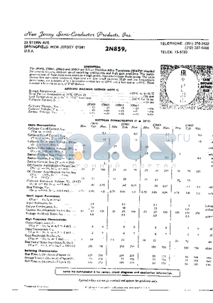 2N863 datasheet - Silicon Precision Alloy Trnasistors (SPAT)