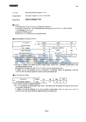 BD3827K datasheet - SCF built-in sound processor for car audio