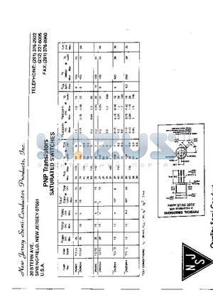 2N869 datasheet - PNP TRANSISTORS