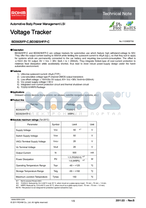 BD3925HFP-C datasheet - Voltage Tracker