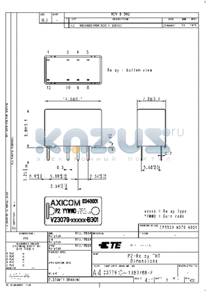 2-1393788-9 datasheet - P2-Relay THT Dimensions