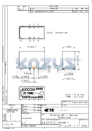 2-1393789-9 datasheet - P2-Relay SMT N (Narrow) Dimensions