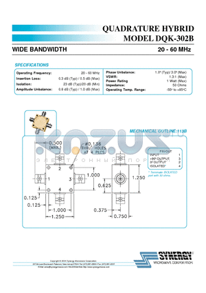 DQK-302B datasheet - QUADRATURE HYBRID MODEL