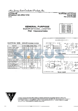 2N936 datasheet - GENERAL PURPOSE SILICON EPITAXIAL JUNCTION PNP TRANSISTOR