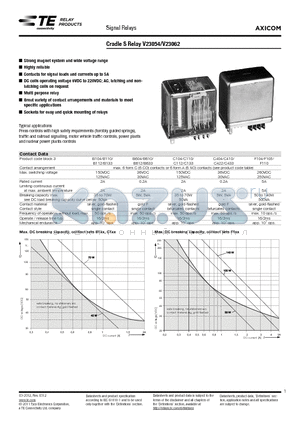 2-1393812-3 datasheet - Cradle S Relay V23054/V23062