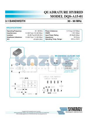 DQS-A15-01 datasheet - QUADRATURE HYBRID MODEL